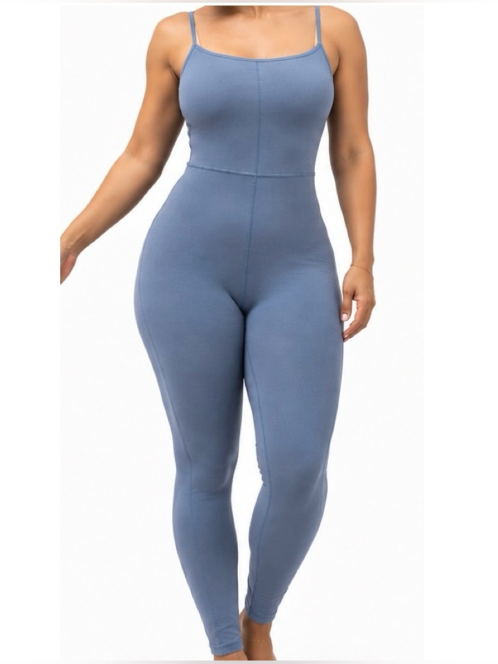 Wilfred Dusty Blue Ribbed Seam Tank Jumpsuit